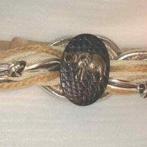 VINTAGE ELEPHANT METAL CORD STATEMENT BELT 80'S 90'S
